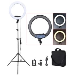 Лампа кольцевая RL-18 II 55W с сумкой и штативом Salontool.ru