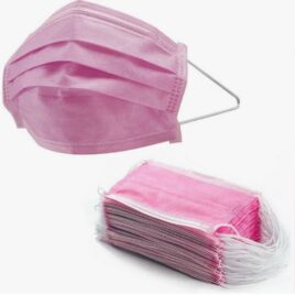 маска защитная розовая одноразовая 50шт-уп