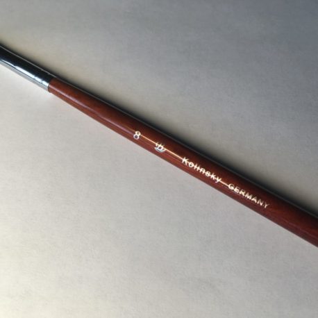 Кисть Kolinsky №8 для гелевого моделирования и дизайна ногтей, деревянная ручка (1шт)