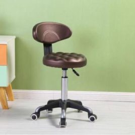 Стул мастера пневмо со спинкой коричневый Salontool.ru