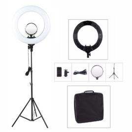 Лампа кольцевая Ring Light R-48B AC 18' 48W с зеркалом сумкой и штативом Salontool.ru