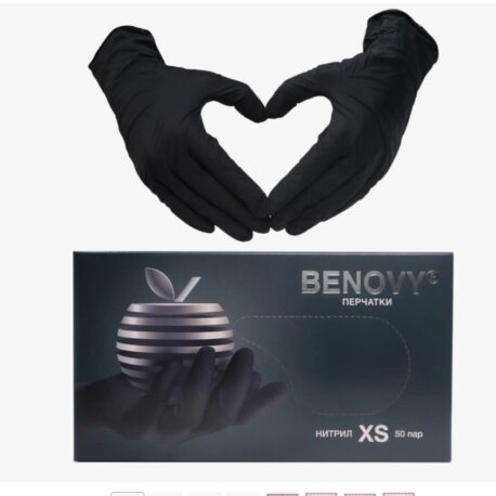 benovy xs черные перчатки нитриловые на Salontool.ru21