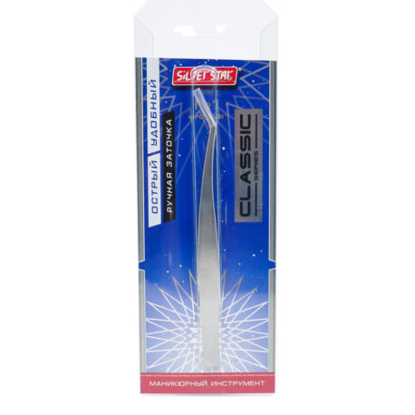 Пинцет Silver Star AT-868 для наращивания изогнутый на salontool.ru 2
