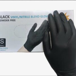 WALLY PLASTIC Перчатки винил-нитрил черные S, 50 пар