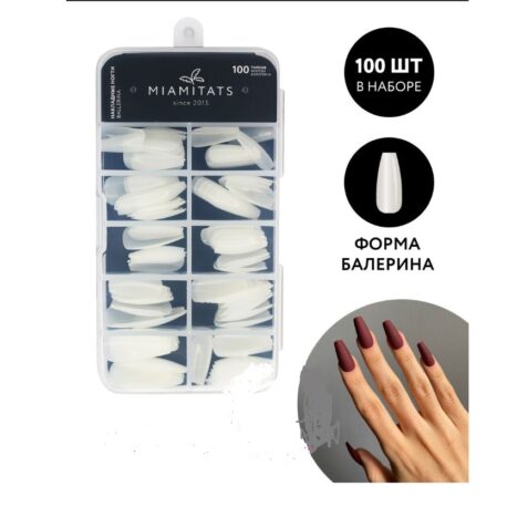 MIAMITATS Накладные ногти типсы форма балерина 100 шт на Salontool.ru1