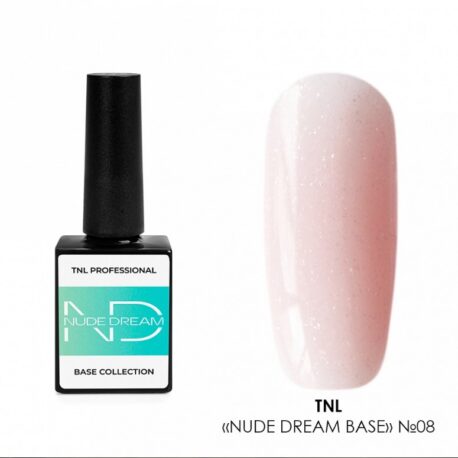 Цветная база TNL Nude dream base №08 Розовая с шиммером, 10мл11