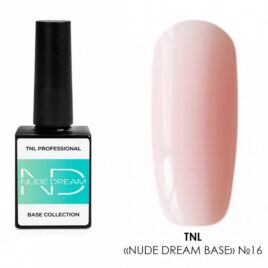 Цветная база (2 в 1) TNL Nude dream base №16 - клубничный пломбир ( светло бежевый розовый ) камуфлирующая основа для ногтей, 10 мл.1