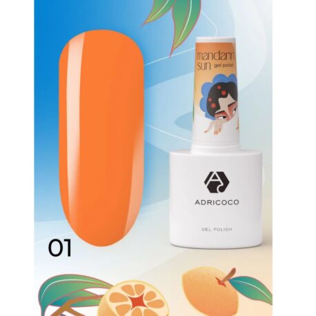 ADRICOCO Гель лак Mandarin sun №01 оранжевый для ногтей (8 мл)3