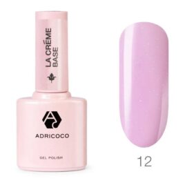 База для ногтей Adricoco камуфлирующая La creme base №12 лиловый с шиммером, 10мл