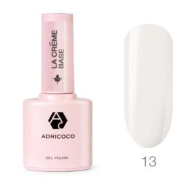База для ногтей Adricoco камуфлирующая La creme base №13 молочный с шиммером, 10мл