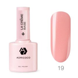 База для ногтей Adricoco камуфлирующая La creme base №19 розовый с шиммером, 10мл