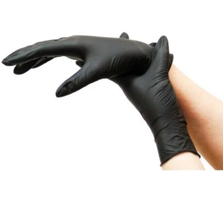 Перчатки нитриловые Бэйсик черные S 12