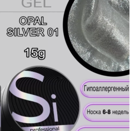 Гель для наращивания и моделирования ногтей Si Professional Opal Silver 01,15г