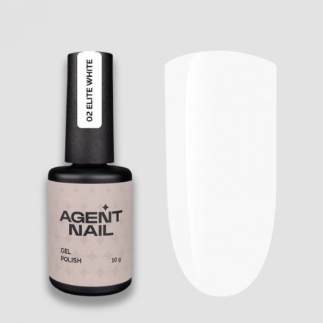 Гель-лак Белый Elit White 02 Agent Nail, 8г