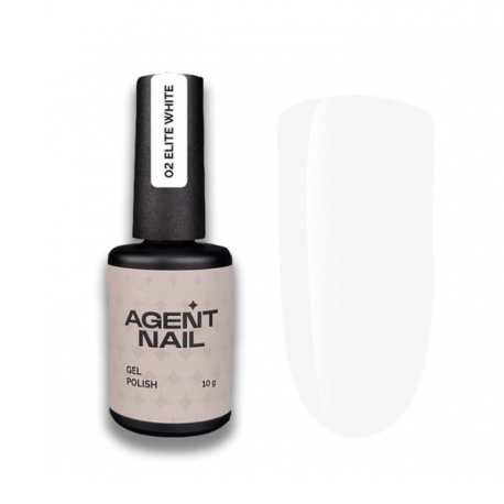 Гель-лак Белый Elit White 02 Agent Nail, 8г